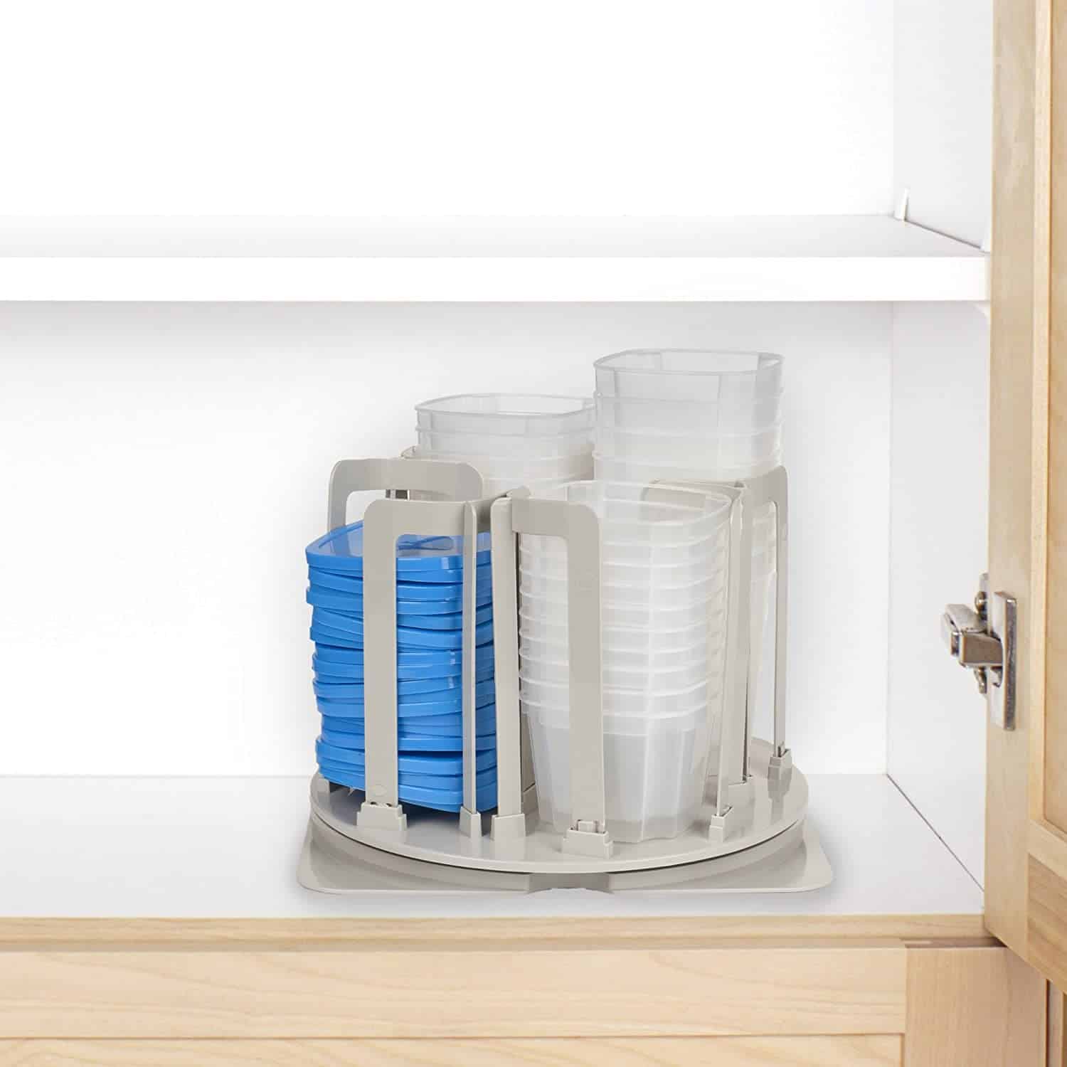 Easy Way to Organize Tupperware in Cabinets