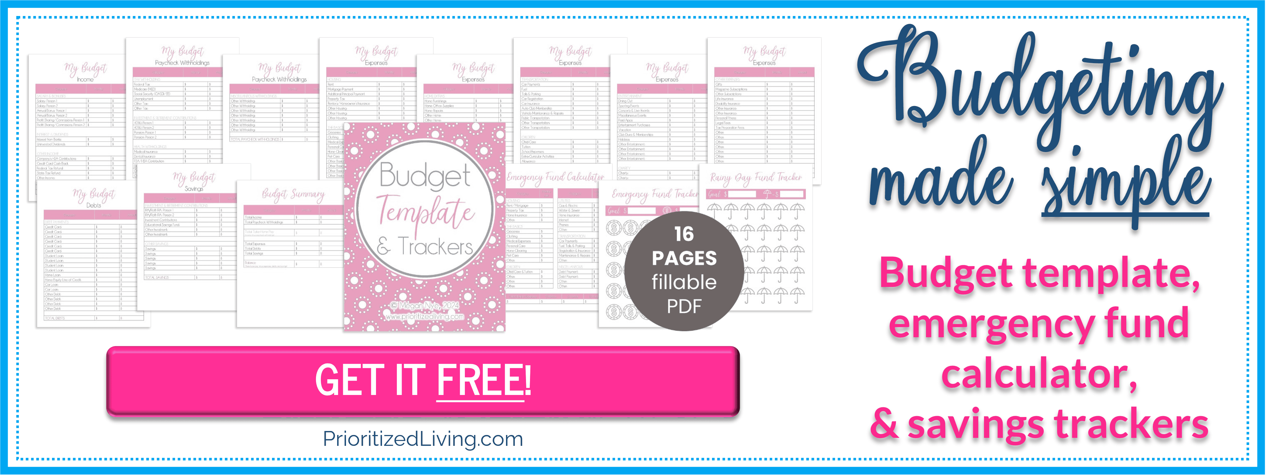 GET IT FREE: Budget Template & Trackers workbook